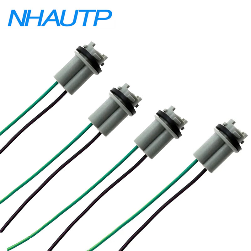 NHAUTP 4Pcs T15 W16W ขั้วต่อหลอดไฟ LED สายไฟสายรัดรถสำรอง/ย้อนกลับขั้วหลอดไฟอะแดปเตอร์