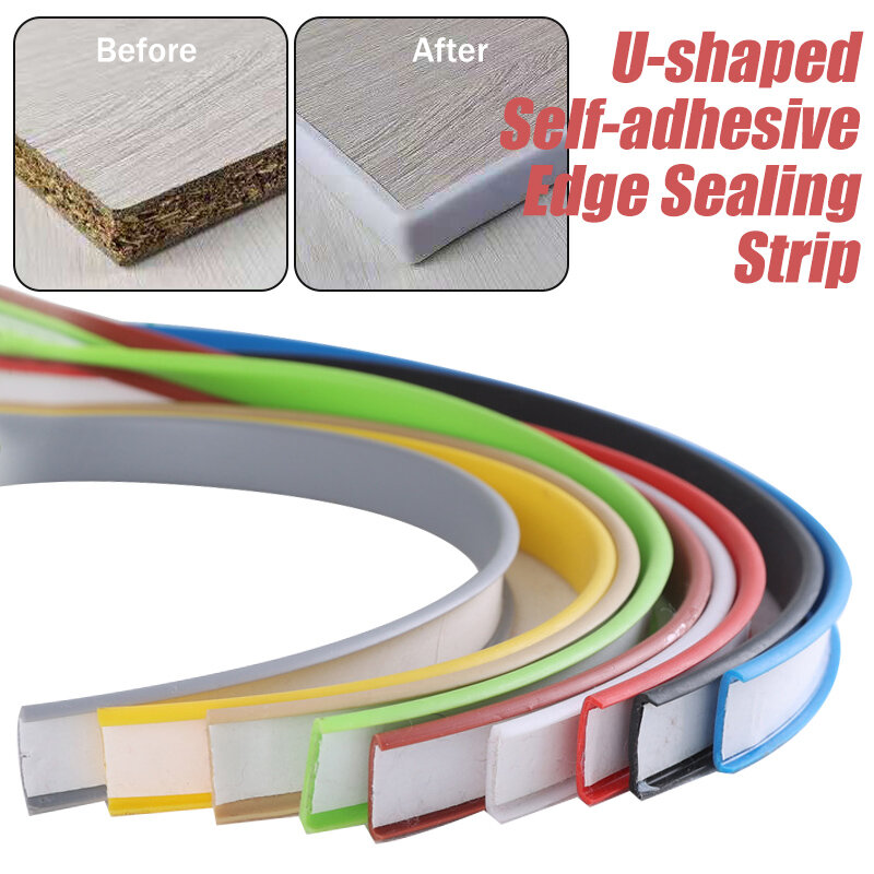 Auto-adesivo em forma de U Borda Banding Tape Móveis Wood Board Cabinet Mesa Cadeira Protector Capa Anti-colisão TPE Seal Strip