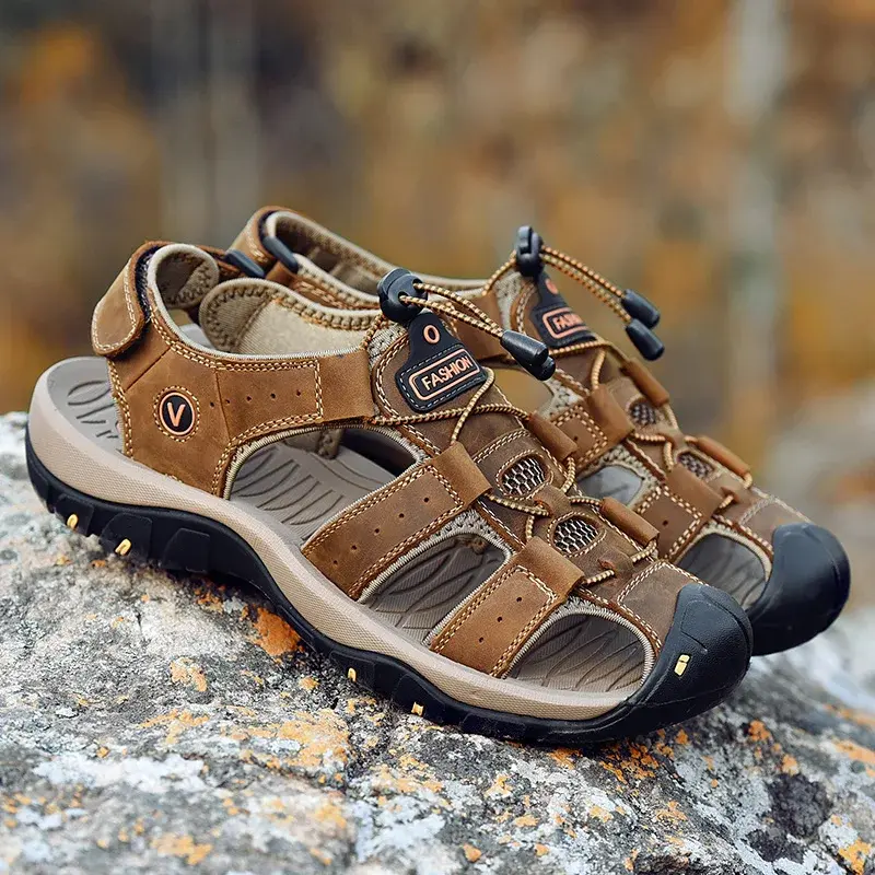 Outdoor Men letnie klapki antypoślizgowe spacery buty trekkingowe kapcie męskie plaży buty wędkarskie trampki rozmiar 38-48