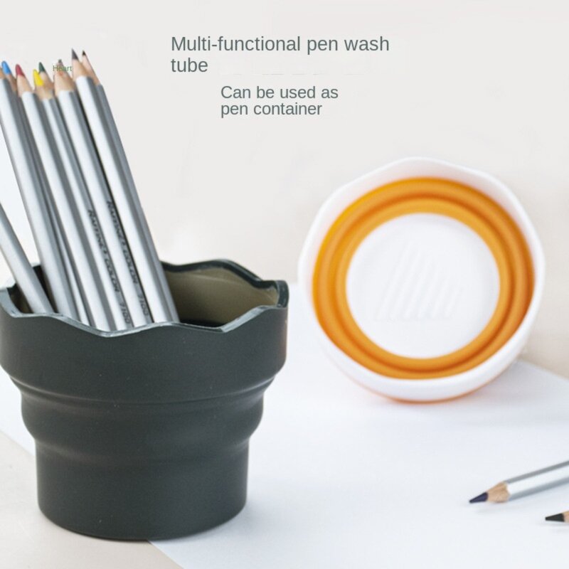 Przenośne Mini składane wiadro nowe wielofunkcyjna silikonowa wiadro do mycia długopisów skalowalne narzędzia do rysowania studentów sztuki