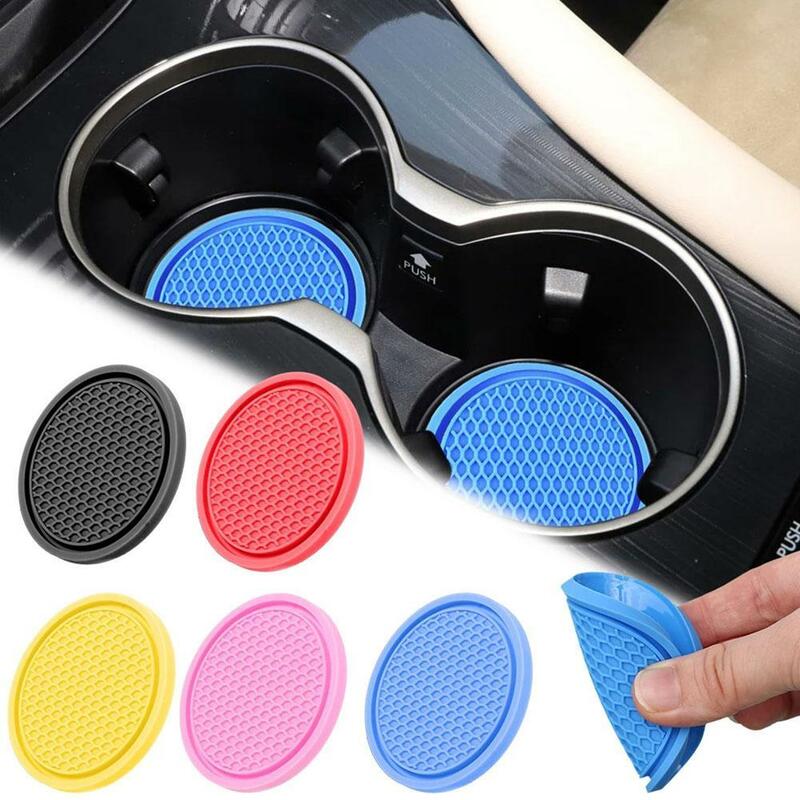1pcs PVC Car Cup Mat Waterproof Vehicle Coaster Rubber Water Cup Bottle Holder Non-slip Pad For Auto Car Interior Accessori X5P7