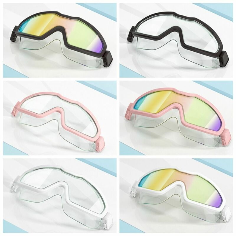 Óculos de natação HD galvanizados, Óculos De Mergulho Impermeáveis, Silicone Mirror Band com Tampões