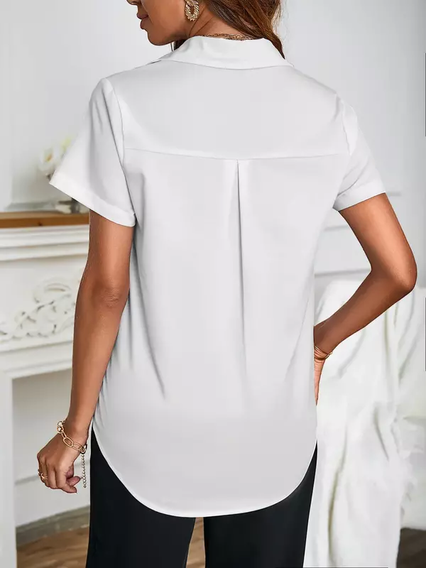 Свободные дышащие блузки размера плюс, рубашка средней длины, корейские повседневные осенние Рубашки, Женские Простые однотонные рубашки с длинным рукавом