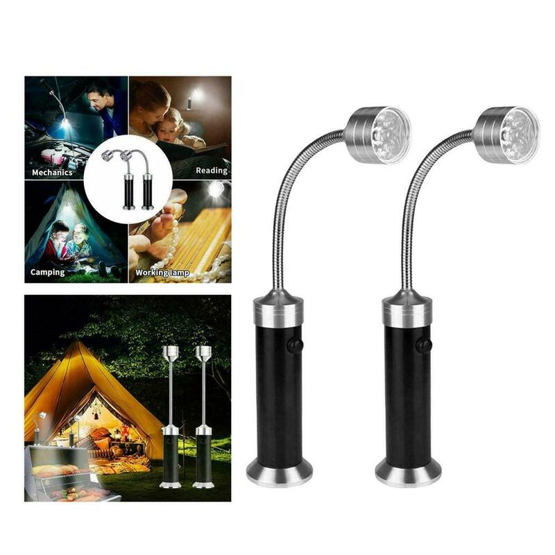 2 Pcs LED Barbecue Lamp 360 Degrees Adjustable Flexible Gooseneck Outdoor BBQ Grill Lights Work Light For Camping