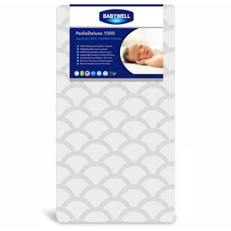 1000 Crib and Toddler Mattress, Extra Firm Triple-laminated Waterproof Cover Children's Mattresses Furniture