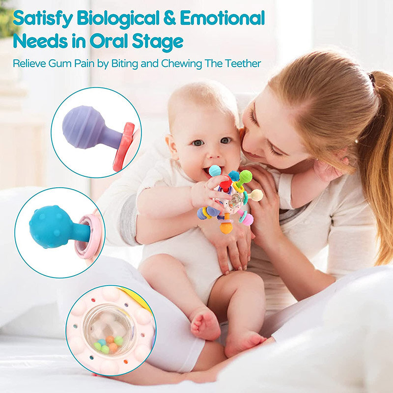 Giocattoli per bambini 0 12 mesi sonaglio massaggiagengive giocattoli neonato giocattolo sensoriale bambini presa a mano sviluppo palla giocattoli per neonati giocattoli educativi
