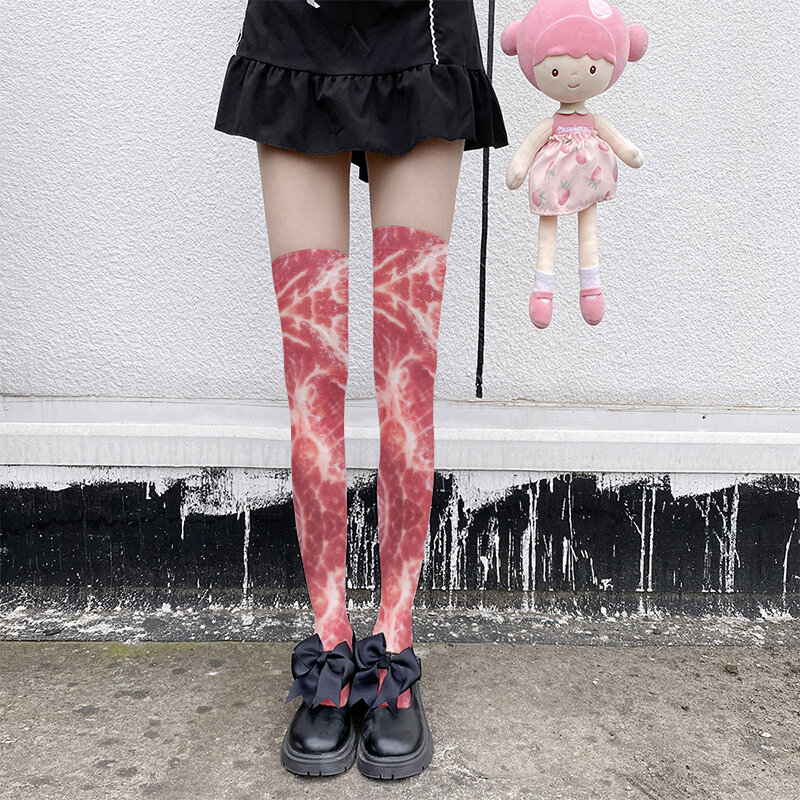 Newly designed ladies thigh stockings funny pork belly pattern novelty stockings fashion sexy over-the-knee stockings cosplay