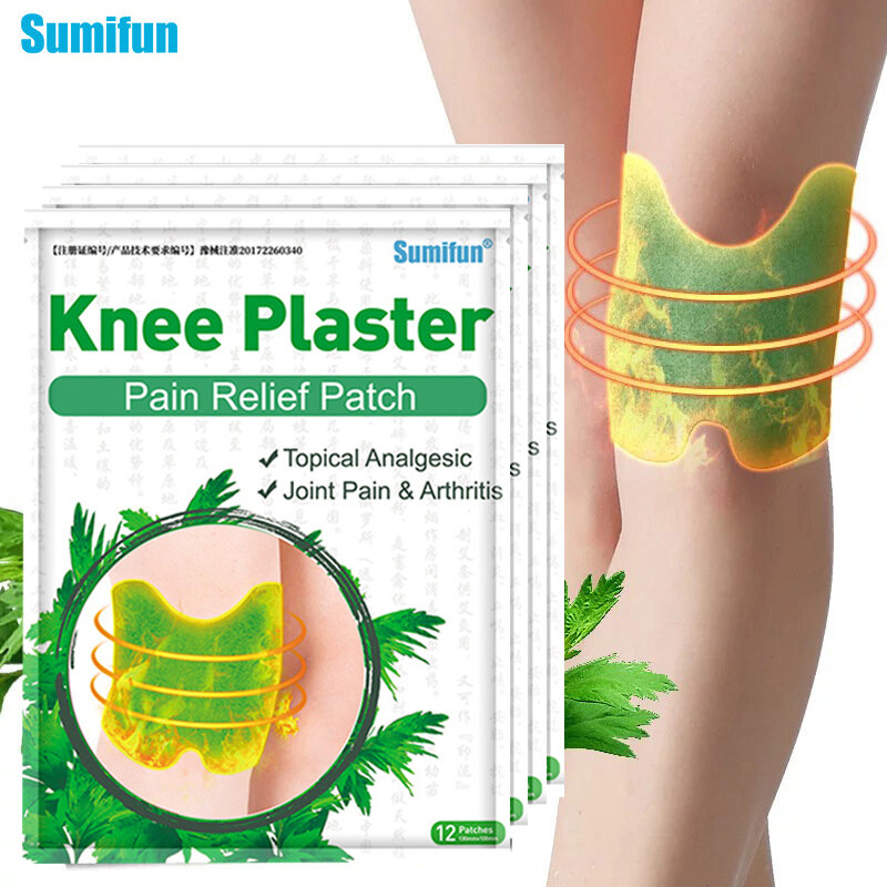 24pcs=2bagsWormwood Knee Pain Patch Herbal Extract Joint Arthritis Sticker Swelling Bruise Sprain Body Plaster Health Care D2954