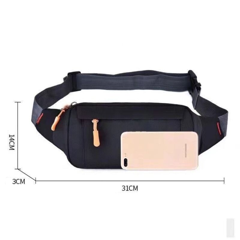 Oxford Cloth Waist Pack Fashion Gym Fitness Polyester Waist Bag Waterproof Travel Pouch Unisex