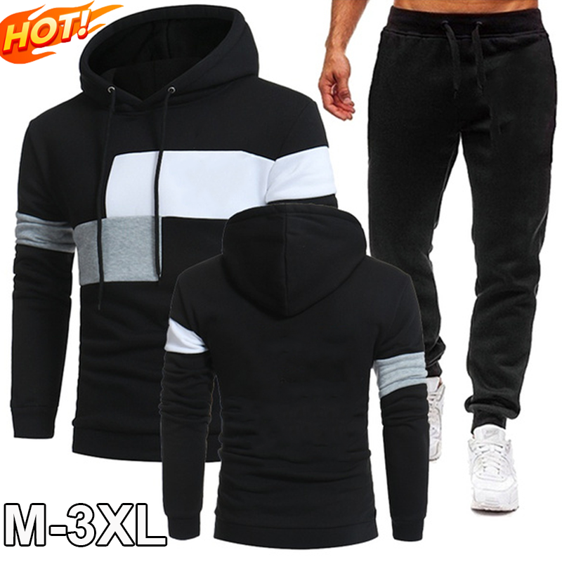 Männer der Trend Mode Frühjahr und Herbst Fitness Sportswear herren Sweatshirt Jogging Jogginghose Set männer 2-stück hoodie + Hosen Se