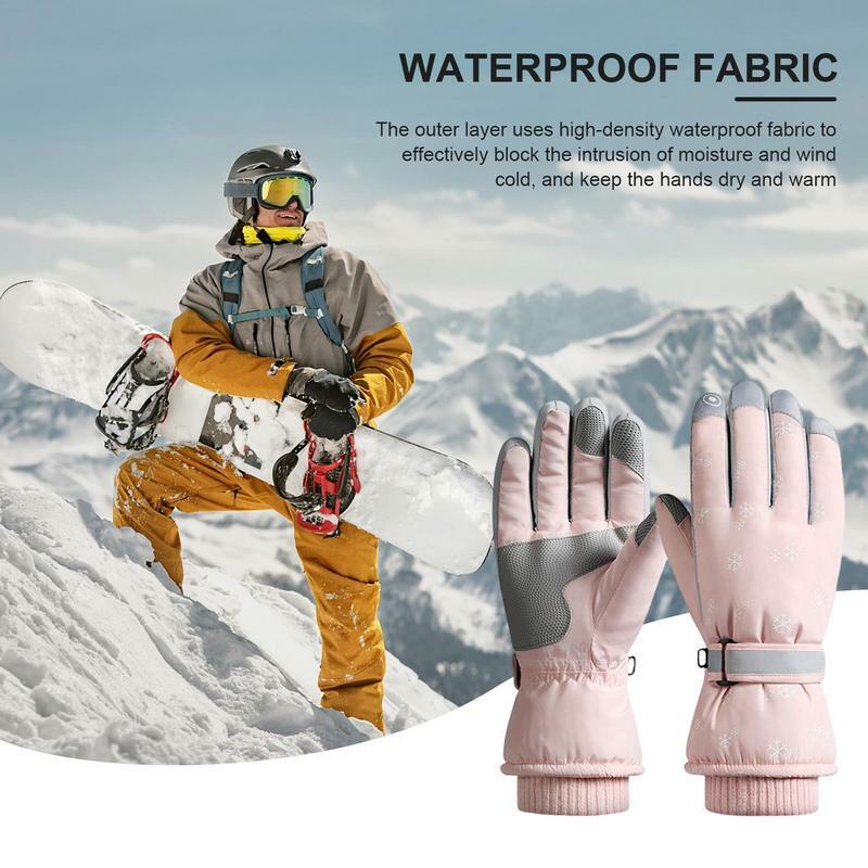 Лыжные перчатки для мужчин, водонепроницаемые теплые зимние перчатки для сенсорного экрана, плотные зимние перчатки, перчатки, уличное снаряжение для сноуборда, мотоцикла