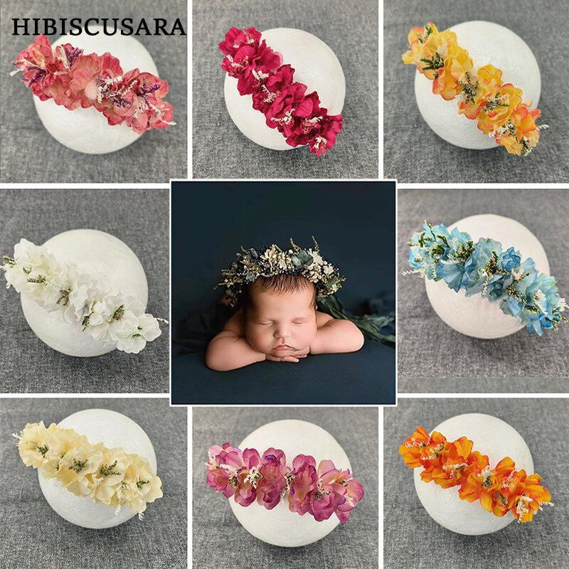 Newborn Baby Photography Props Simulation Flower Headband Infant Photo Shoot Accessories Headwear Photo Props
