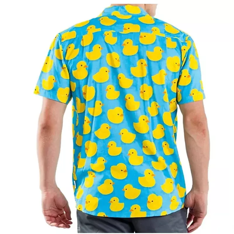 Men's Shirts Summer Hawaiian Shirts Button Up Shirts Animal Print Duck Lapel Print Outdoor Streetwear Short Sleeve Clothing