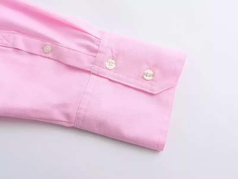 Donne 2023 nuova moda sciolto Casual cotone Oxford camicette Vintage manica lunga abbottonatura camicie femminili Chic top