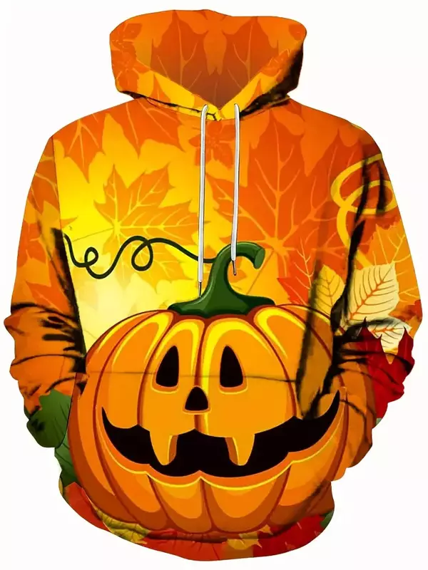 Halloween Hoodie Men Fashion Hoodie Kids Hip Hop Hoodies Boy Coats Pumpkin Print Oversized Tracksuits Women Sweats Mens Clothing
