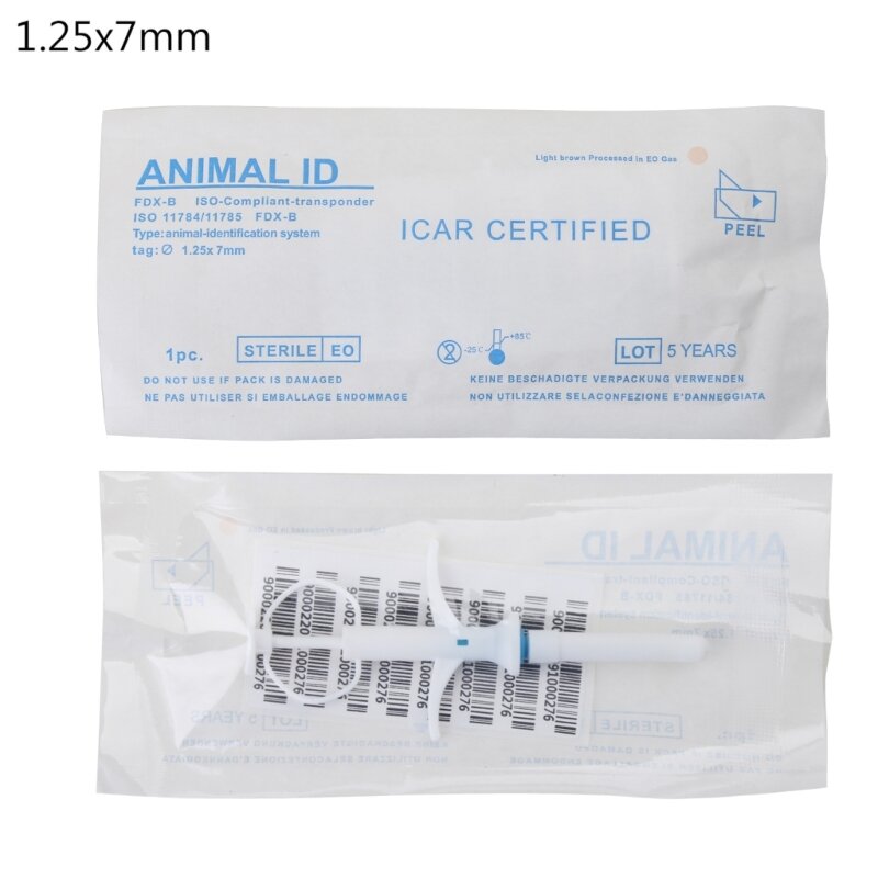 1 حزمة رقائق الحيوانات الأليفة زرع الحيوان رقاقة ISO11784/785 FDX-B رقائق