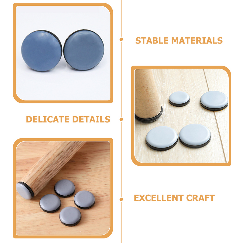 20 Pcs Round Self-adhesive Silent Table and Chair Foot Pads to Assist Sliding Mats Furniture Cushion Moving Sliders