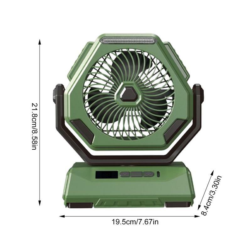 Настольный вентилятор со светодиодным фонариком, портативный Перезаряжаемый USB-вентилятор для кемпинга с 3 скоростями