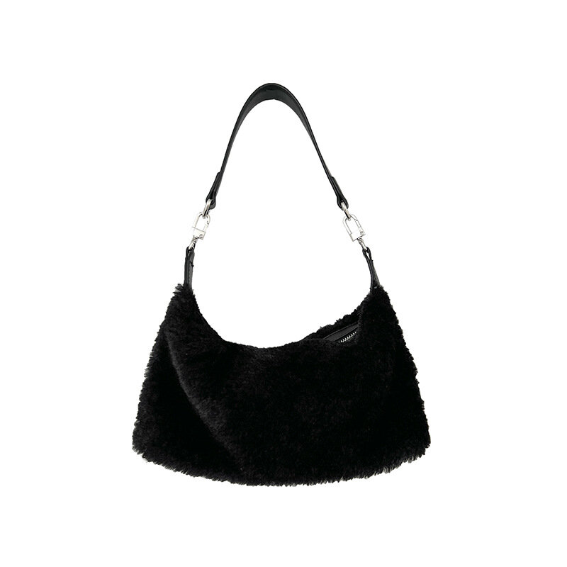 Новая пушистая Высококачественная сумка для подмышек на осень и зиму, модная сумка через плечо из плюша, маленькая Популярная женская сумка
