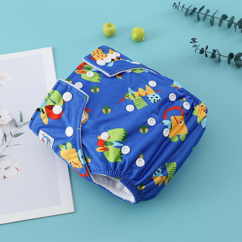 Couche-culotte de poche écologique pour bébé, 3-15kg, 1 pièce, intérieur en daim, lavable et réutilisable, absorbant, couvre-couche ajustable