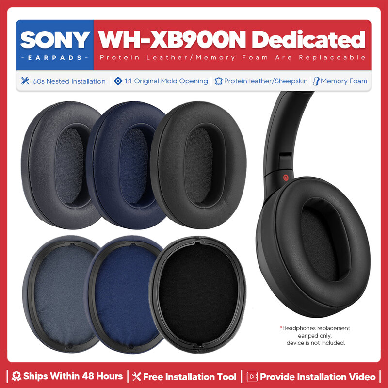 Bantalan telinga pengganti untuk Sony WH XB900N Aksesori Headphone earpad Headset bantalan telinga suku cadang perbaikan busa memori