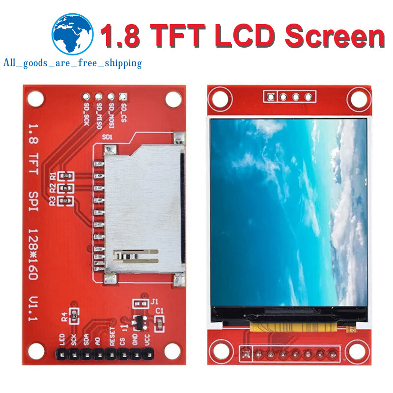 Módulo de pantalla TFT LCD de 1,8 pulgadas y 1,8 pulgadas, interfaz SPI, resolución de 128x160, 16 bits, RGB, 4 IO, ST7735, ST7735S, controlador para Arduino