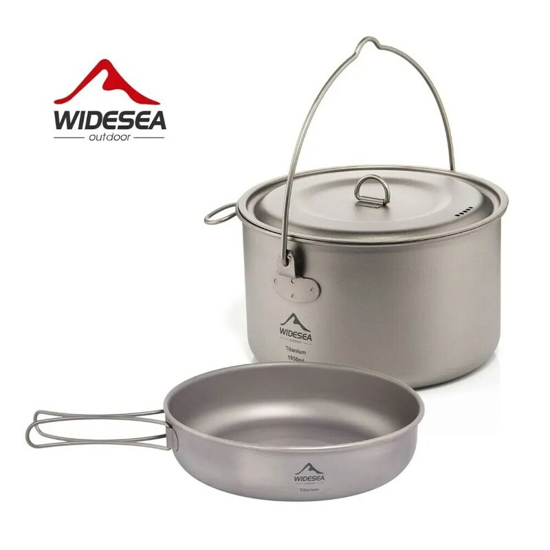 Походная посуда Widesea, титановый набор посуды, туристический котёл, уличная сковорода для приготовления пищи, сковорода для пикника, кухни, походов
