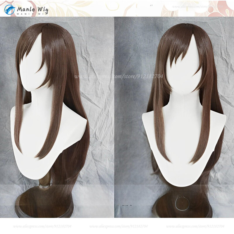 Anime Ieiri Shoko Cosplay Wig Dark Brown Long Adult Ieiri Shoko Wig Heat Resistant Synthetic Hair Women Role Play Wigs + Wig Cap
