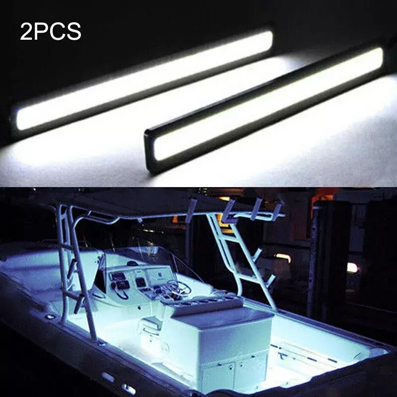 Luces LED impermeables para barco, Luces de cortesía grandes de 12 voltios, color blanco, azul, rojo y verde, 2x17cm