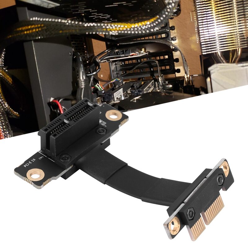Cable elevador PCIE X1 de ángulo recto Dual, Cable de extensión PCIe 3,0 X1 a X1 8gbps PCI 1X Riser Card - 5CM