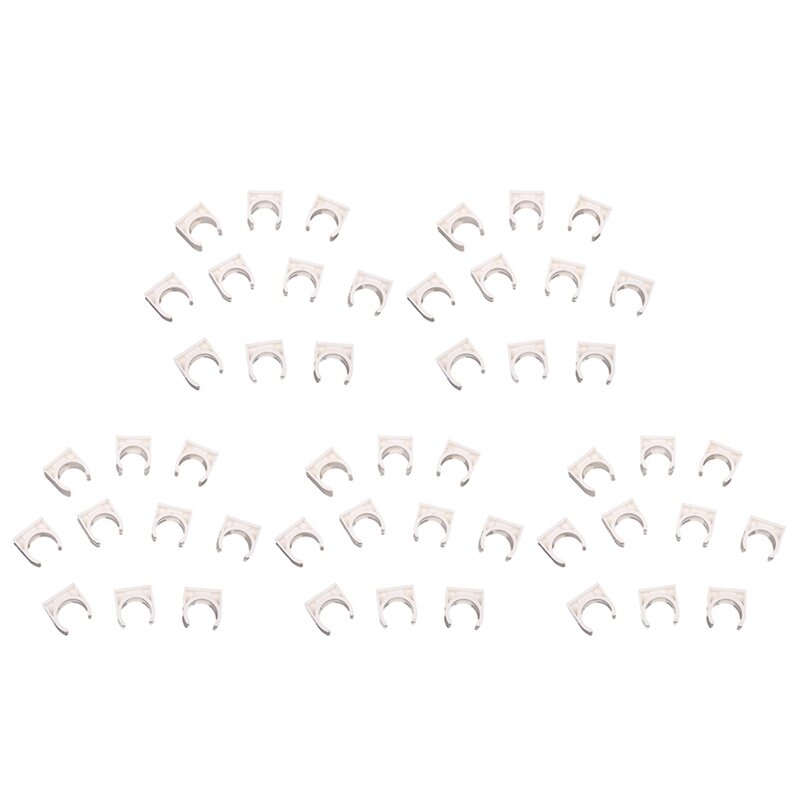 50 Pcs 20Mm Diameter White PVC Water Supply Pipe Clamps Clips Fittings