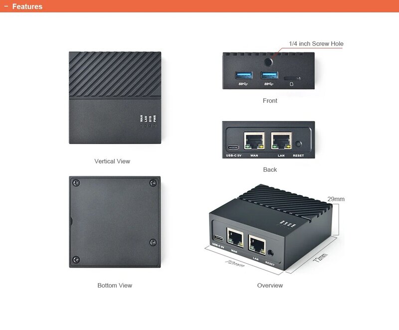 Kit e Combo NanoPi R4S, RAM 4G LPDDR4, Rockchip RK3399,Dual Cortex-A72 +, Quad Cortex-A53,Mali-T864 GPU,2x LAN Gigabit, OpenWRT,Debian