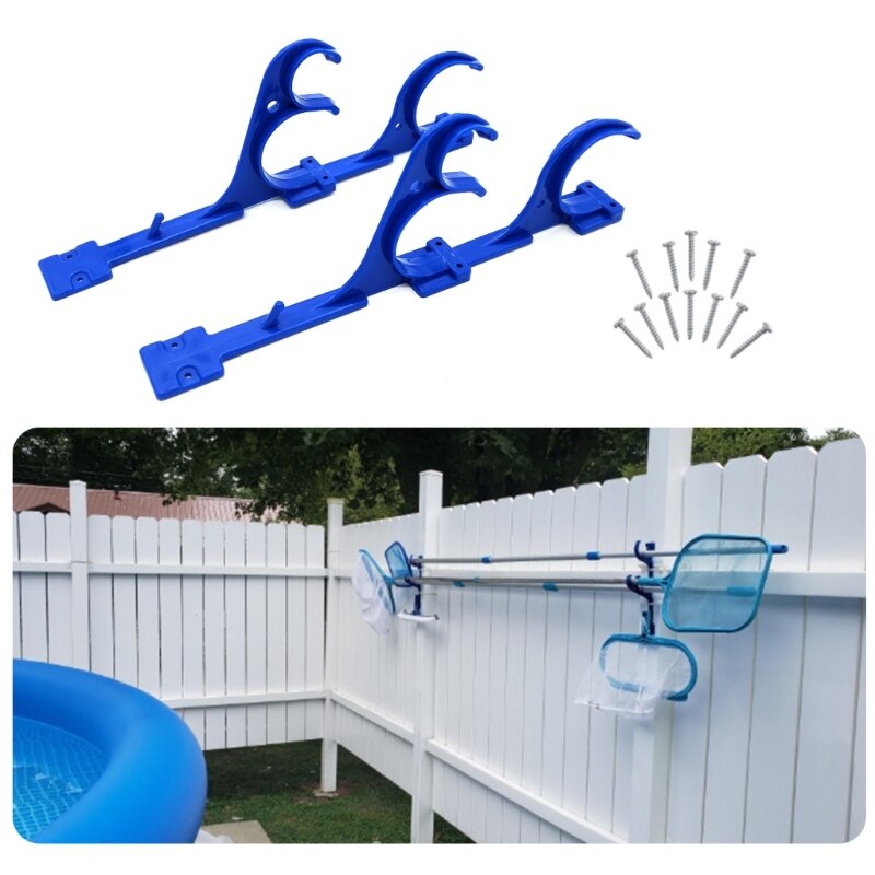Gancho de suspensión para poste de piscina, 2 piezas, soporte de plástico con tornillos para piscina al aire libre
