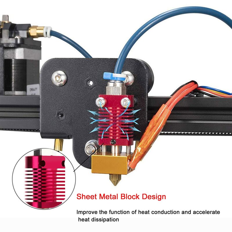 Hotend Kit Hotend logam ekstruder rakitan untuk Creality Ender 3/ Ender 3 V2 / Ender 3 pro, Kit ujung panas Printer 3D
