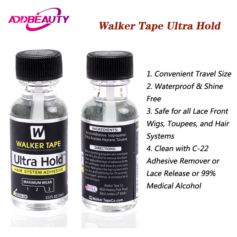 Walker Ultra Glue Remover for Toupee Human Hair Wigs C-22 Solvent Glue Remover 0.5oz Ahensive Glue for Topper Lace Frontal Wigs