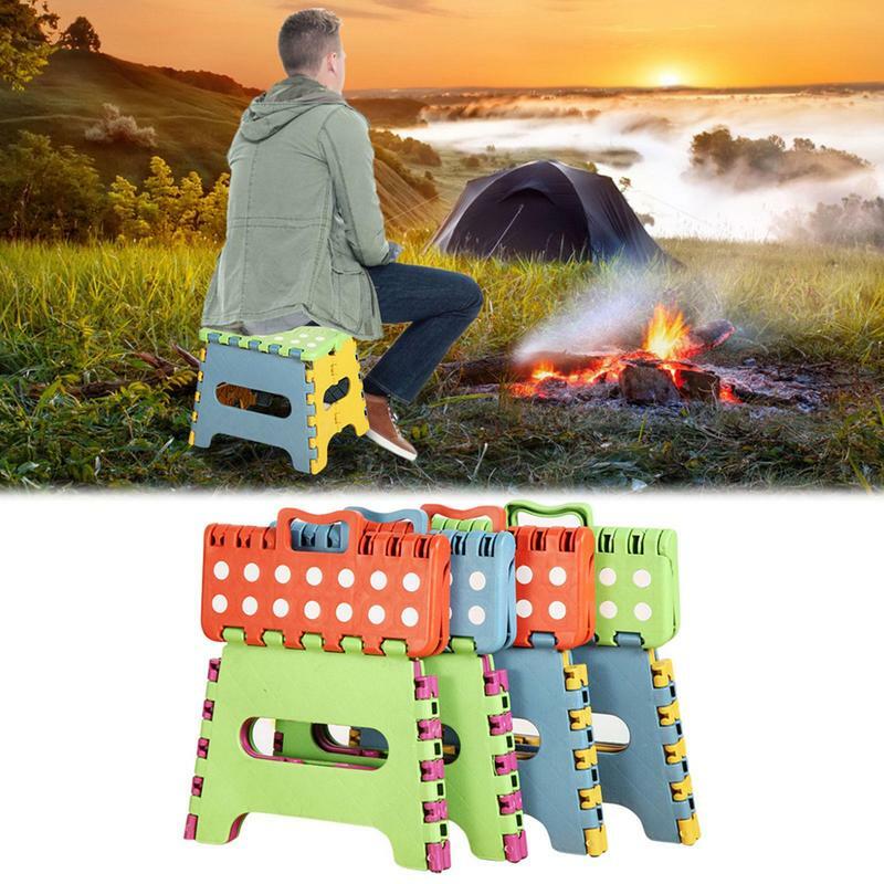 Folding Stool Lightweight Durable Plastic Stool With Handle For Adults Children Home Train Outdoor Camping Folding Step Stool