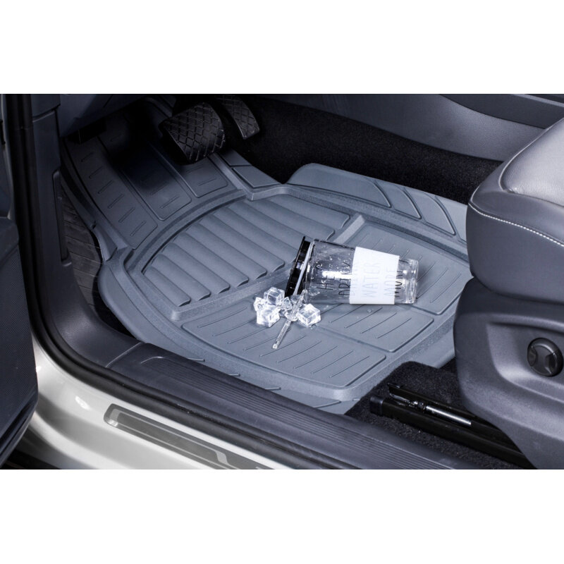 Auto Drive 4PC alfombrilla de goma para coche, Toll, gris, ajuste Universal
