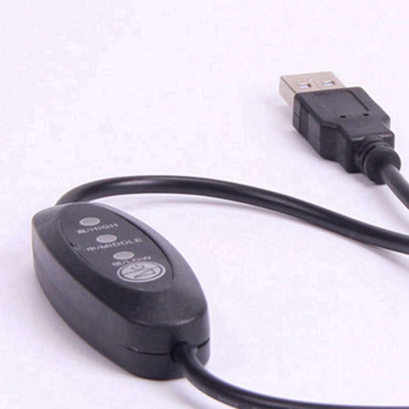 Régulateur de température USB, thermostat de chauffage, réglable à 3 vitesses, 24W, 2 pièces, 5V-12V