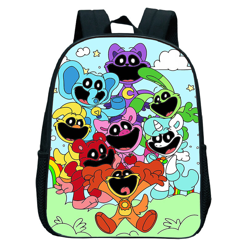Kids Schoolbag Smiling Critters Print Backpacks Baby Toddler Kindergarten Bags Funny Cartoon Backpack for Preschool Girls Boys