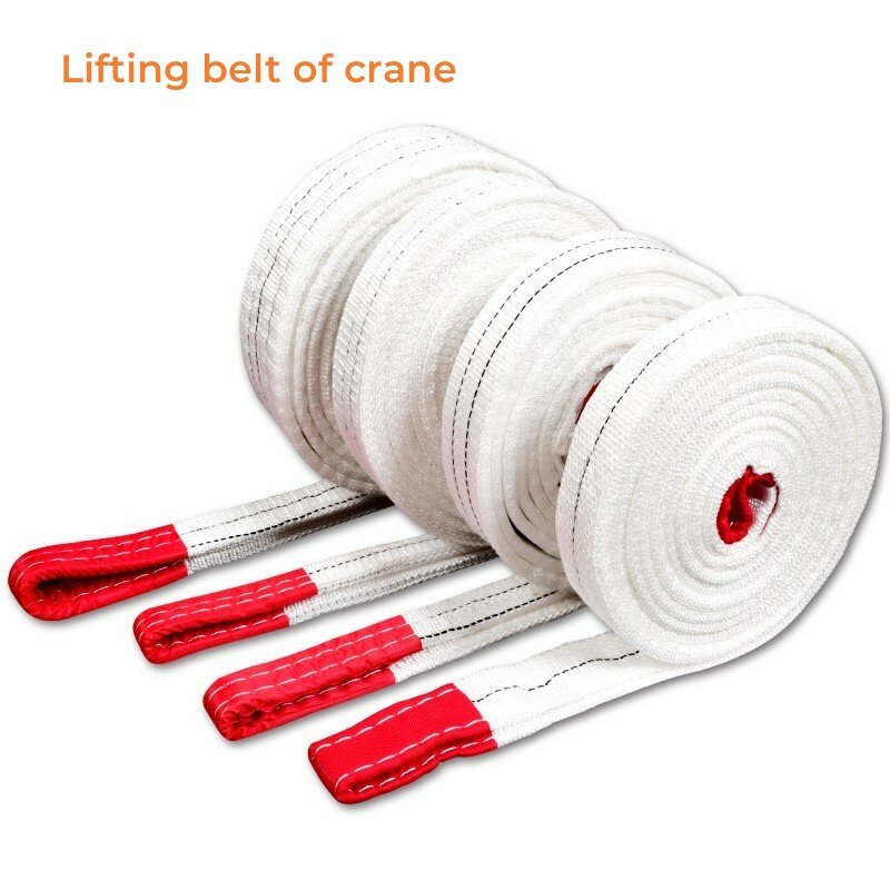 4 Layer Braiding, Wear Resistant Lifting Sling Crane Hoisting Industrial Hoisting Flat Belt Trailer Rope Bearing Weight 1-2T