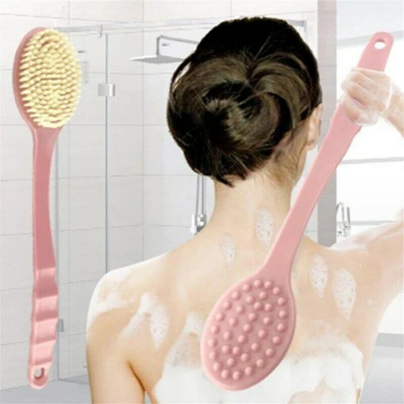 EXFOLIANTE SUAVE para ducha, cepillo de baño de mango largo, masajeador de piel, cepillo de limpieza, accesorios de baño