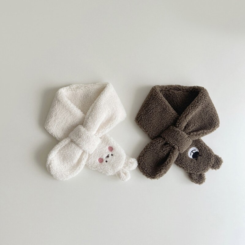 K5DD Menino Meninas Urso Padrão Lenço de pescoço moderno lenço de pescoço de bebê silenciador confortável