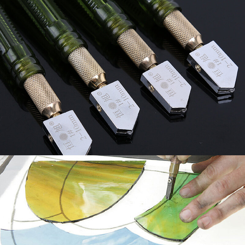 1 sztuk nóż do szkła Roller końcówka diamentowa antypoślizgowa węglika metalowy uchwyt z tworzywa sztucznego dla DIY płytki lustro do wycinania ręcznego narzędzia ręczne 2-10mm
