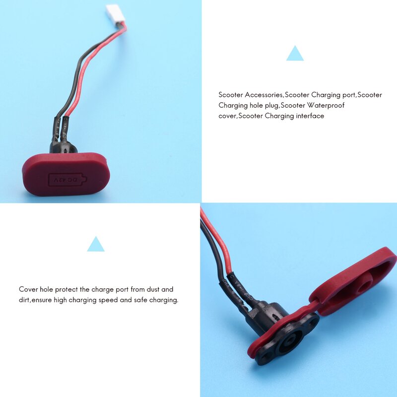 Cubierta de orificio de carga para patinete eléctrico Xiaomi Mijia M365, Cable de carga, puerto de carga, cubierta impermeable de plástico