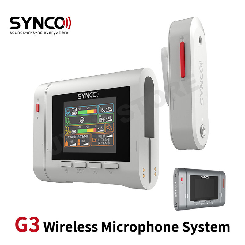 SYNCO G3 2.4GHz Wireless Lavalier Recording Microphone Intercom Built-in Audio Mixer For Phones Cameras Laptop
