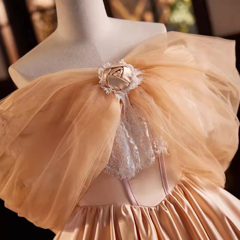 Prawdziwe zdjęcie elegancka suknia balowa z kokardą balową 15 Quincenaera sukienka z kokardą na ramię słodka 16 dziewczyna bal sukienka na przyjęcie urodzinowe formalny