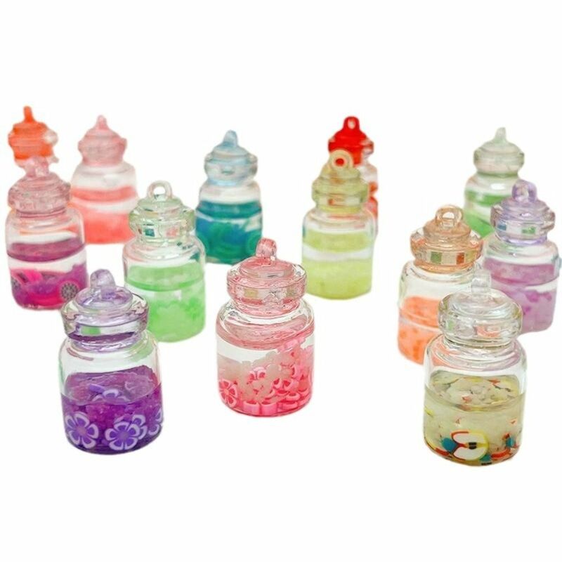 Frascos pequeños transparentes de la suerte, Mini botella de derrape, cola de gota luminosa, joyería de deseos, 10 piezas