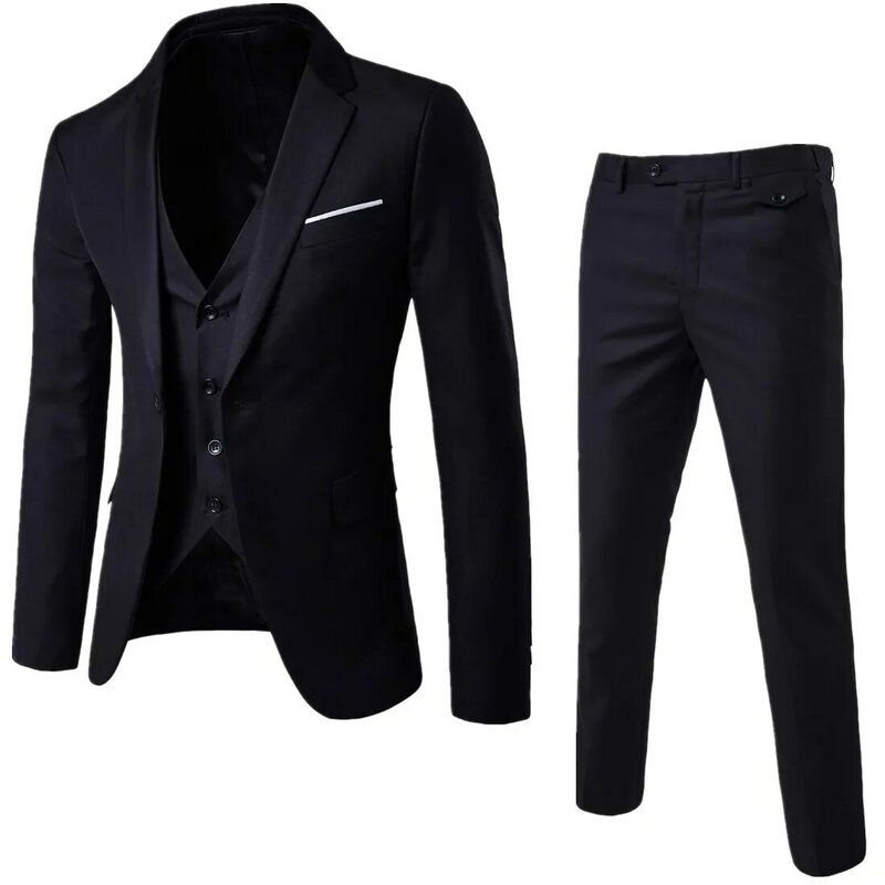 Mannen Blazers 2 Stuks Sets Bruiloft Elegante 3 Pakken Full Jackets Broek Luxe Business Koreaanse 2023 Formele Navy Jassen Gratis Verzending