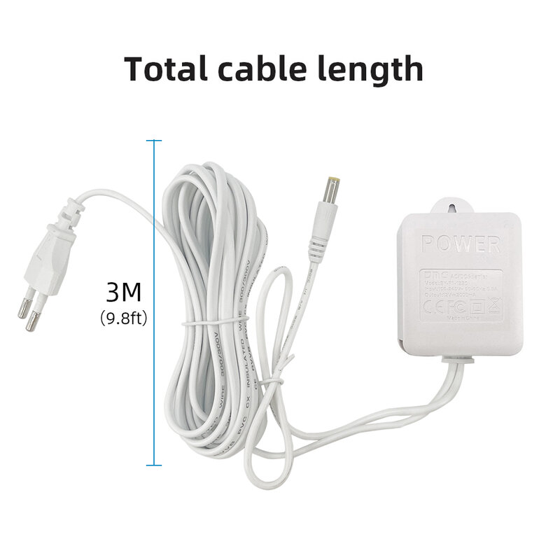 Удлинительный кабель ICsee для IP-камеры, 12 В, 3 м, 100-240 в перем. Тока, 12 В, 2 А