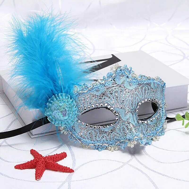 Masque de fête en dentelle de plumes sexy, masque vénitien, mascara d'Halloween, cosplay de carnaval, masque pour les yeux, masque de bar et de boîte de nuit